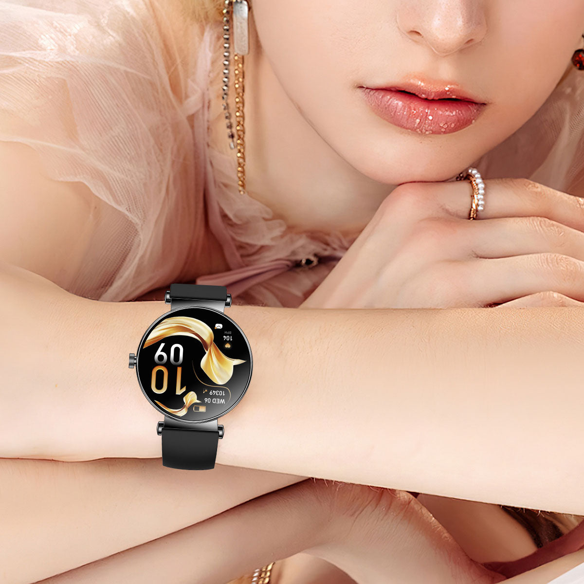 Y16 ultra-thin women's smartwatch with always-on AMOLED screen and 466 * 466 high-definition resolution