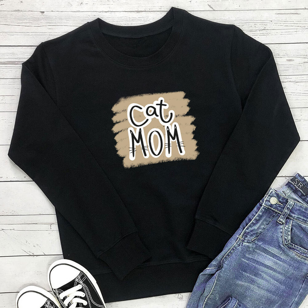 Loose round neck long sleeved hoodie