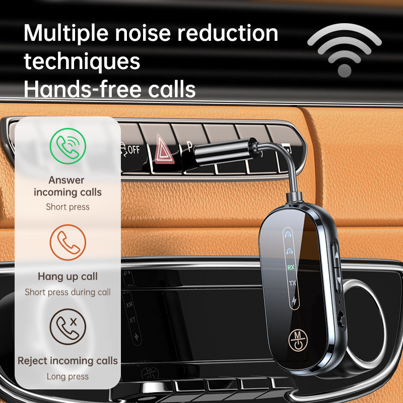 Recetor e Transmissor Bluetooth 2-em-1 – Carro, Ginásio e Viagem