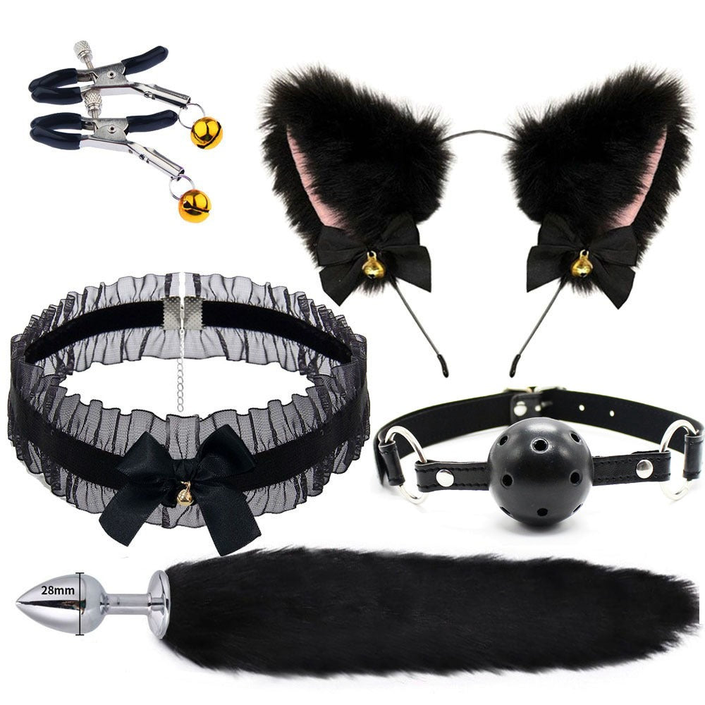Metal Anal Plug Kit with Fox Tail — 3 or 4 Pieces | Adult BDSM (+18)