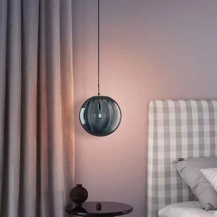 Glass Sphere Pendant Light Bedside Decor
