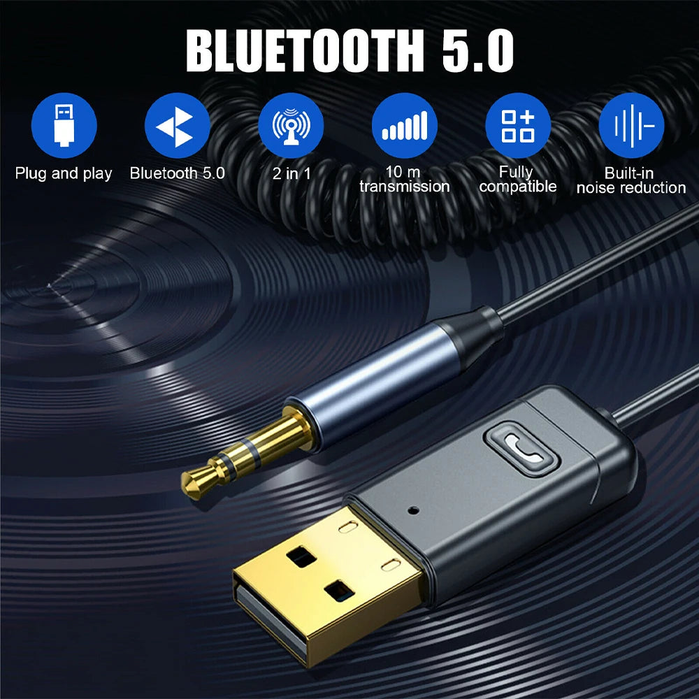 Adaptador Bluetooth 5.0 AMPrime para Carro com AUX e Navegação