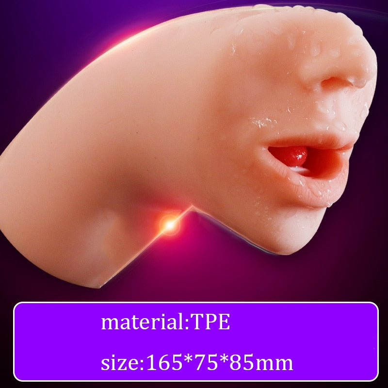 3D Male Masturbator — Mouth and Deep Throat | Medical-Grade Silicone | Adults (+18)
