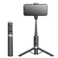 Mobile Phone Bluetooth Selfie Stick with Rotating Fill Light and Hidden Tripod Live Streaming Stand