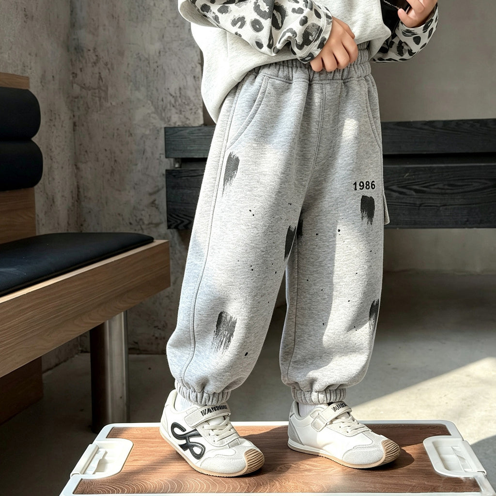Casual Knitted Tapered Leg Jogger Pants for Boys