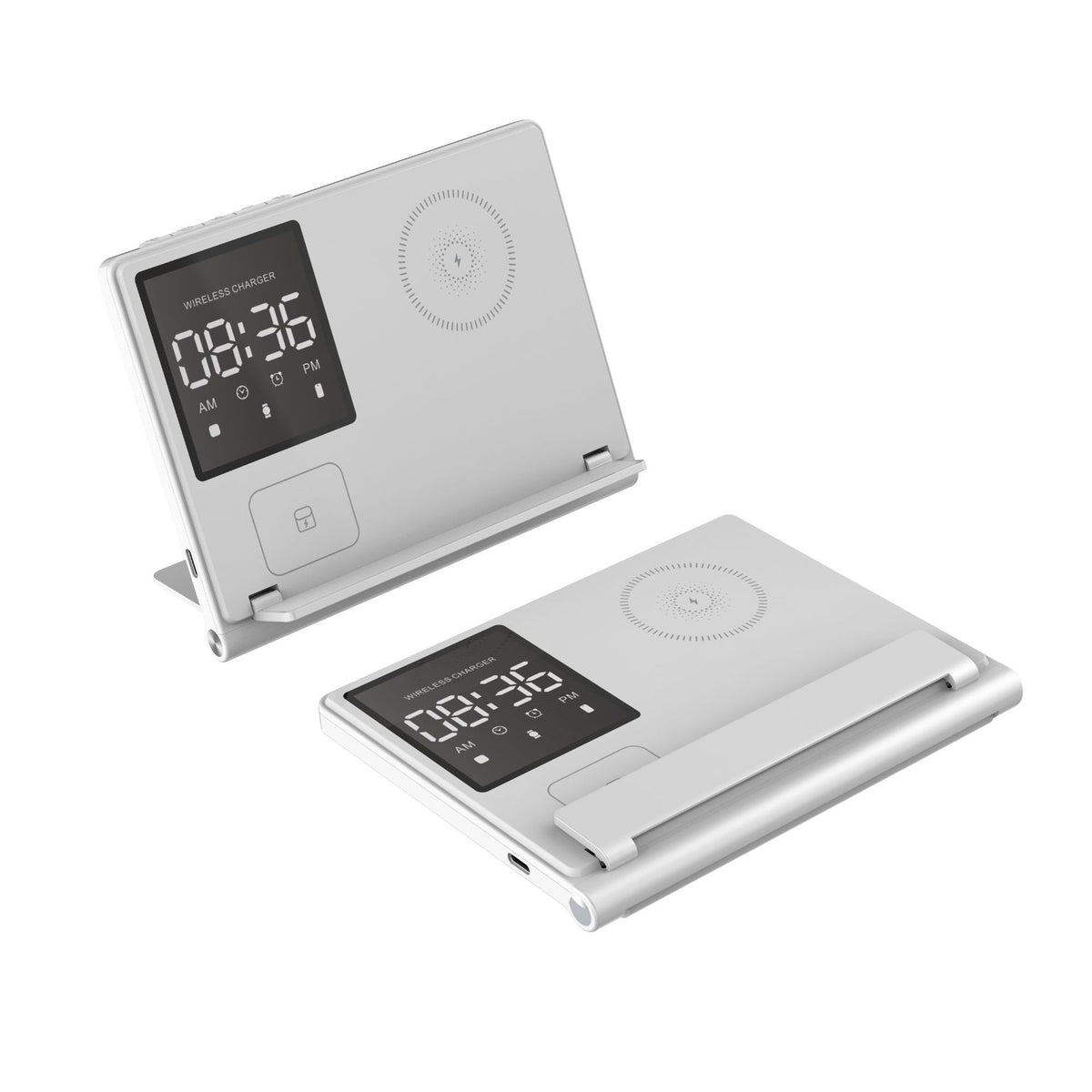 Trending Products Portable 5-in-1 Pixel Animation Foldable Wireless Charging Stand for Mobile Phones, Smartwatches, and Earphones