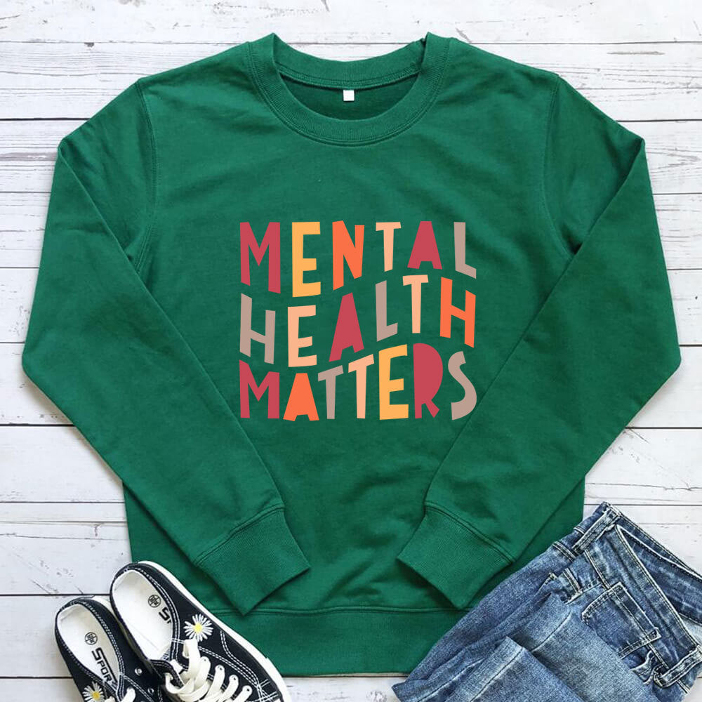 Letter printed long sleeved hoodie