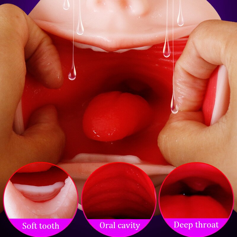 3D Male Masturbator — Mouth and Deep Throat | Medical-Grade Silicone | Adults (+18)