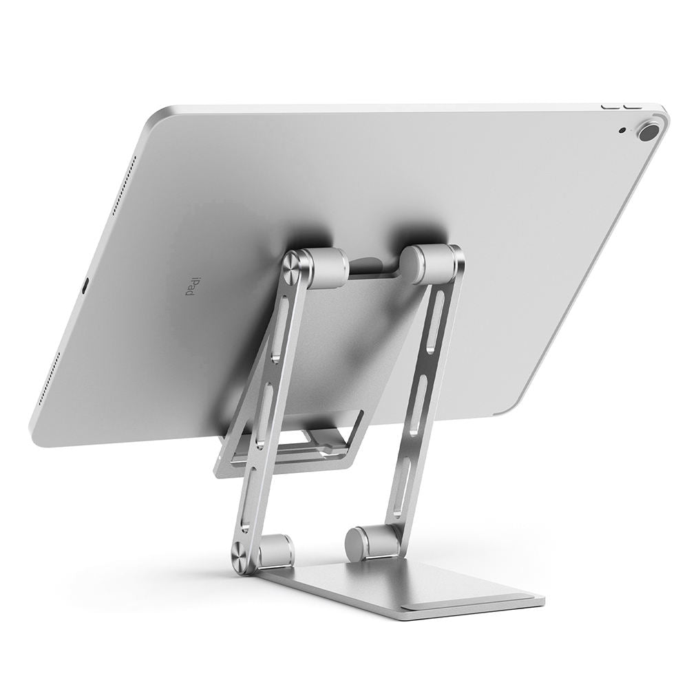 Suporte para telemóvel ajustável em altura, suporte de alumínio para mesa para tablets