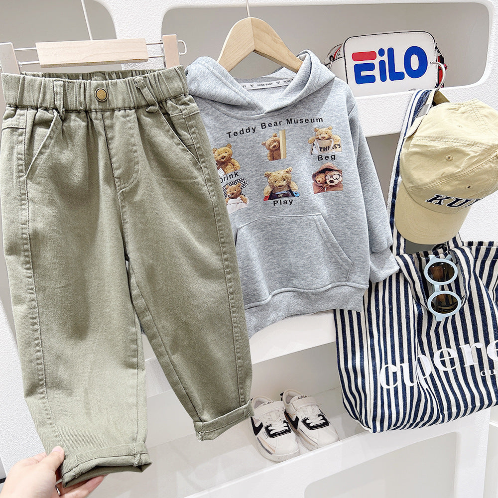 Children's Boy Pants Boys Casual Trousers Kids Cargo Pants Spring Long Pants