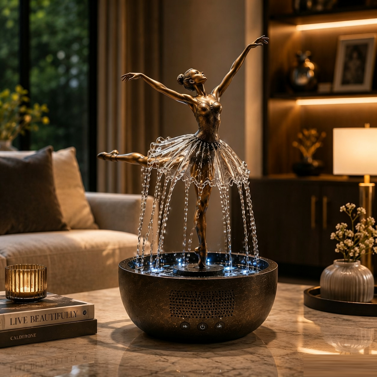 Ballerina Water Fountain Bluetooth Speaker — Decorative | Metal | 2 Styles