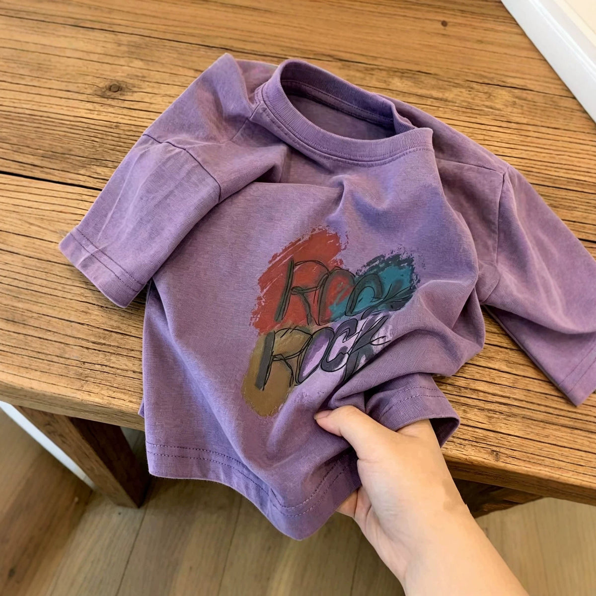 Children's Star Print Short Sleeve T-Shirt for Boys and Girls,  Basic Tee