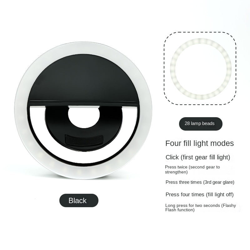 RK-12 Mobile Phone Fill Light Wholesale Live Beauty Selfie Lighting Round Flash Charging LED Fill Light