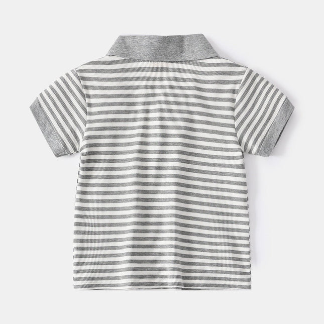 Short Sleeve Polo Shirt for Boys Turn-Down Collar T-Shirt