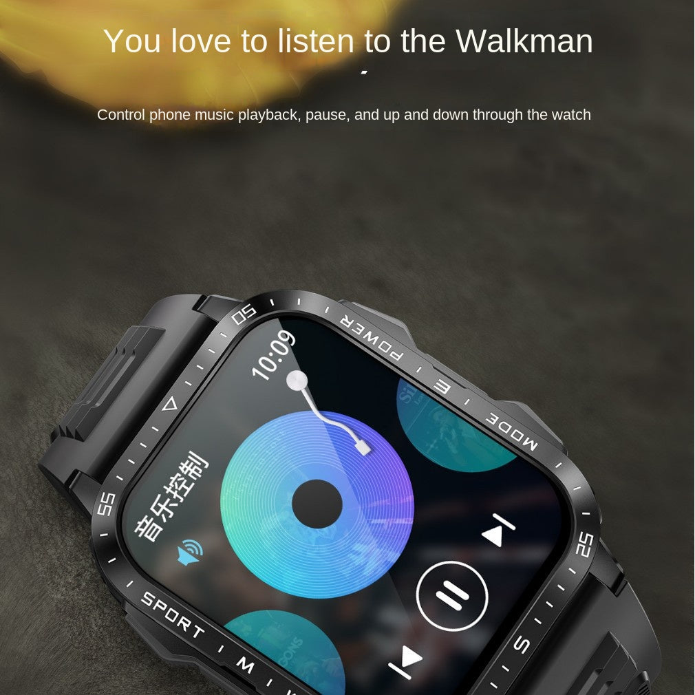 KT79 smartwatch, 3ATM waterproof, heart rate, blood pressure, outdoor flashlight, rugged sports, Bluetooth call