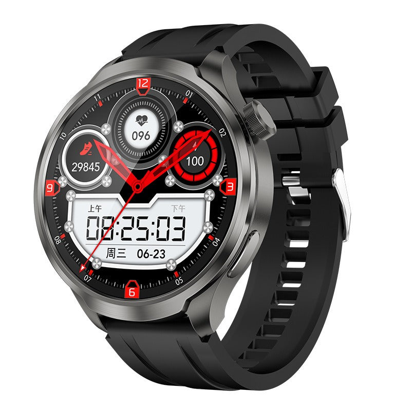 DK69 Bluetooth-enabled smartwatch with 1.85" display, heart rate monitor, compass, and multi-sport tracking