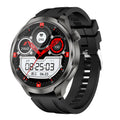 DK69 Bluetooth-enabled smartwatch with 1.85" display, heart rate monitor, compass, and multi-sport tracking