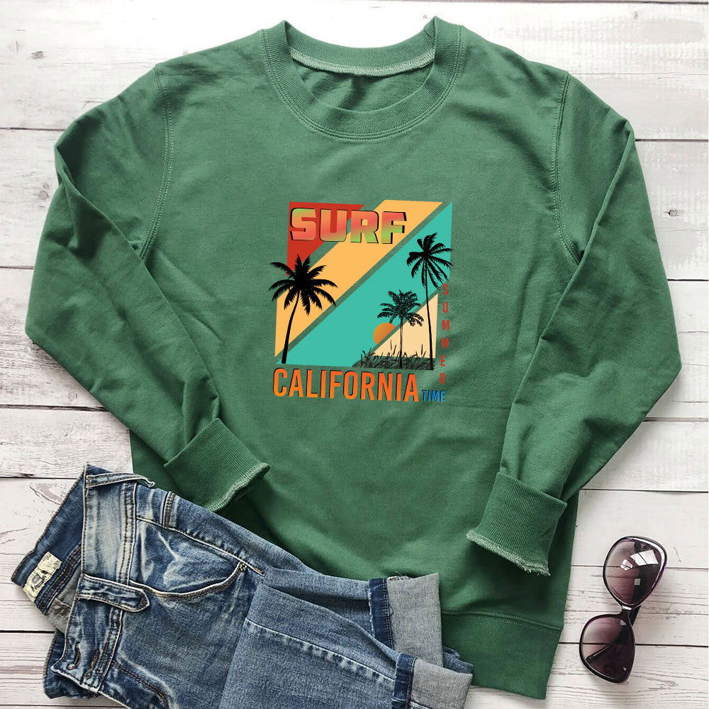 Holiday colored patterned letter printed hoodie