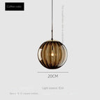 Single head diameter 20cm brown striped glass / Not include light source