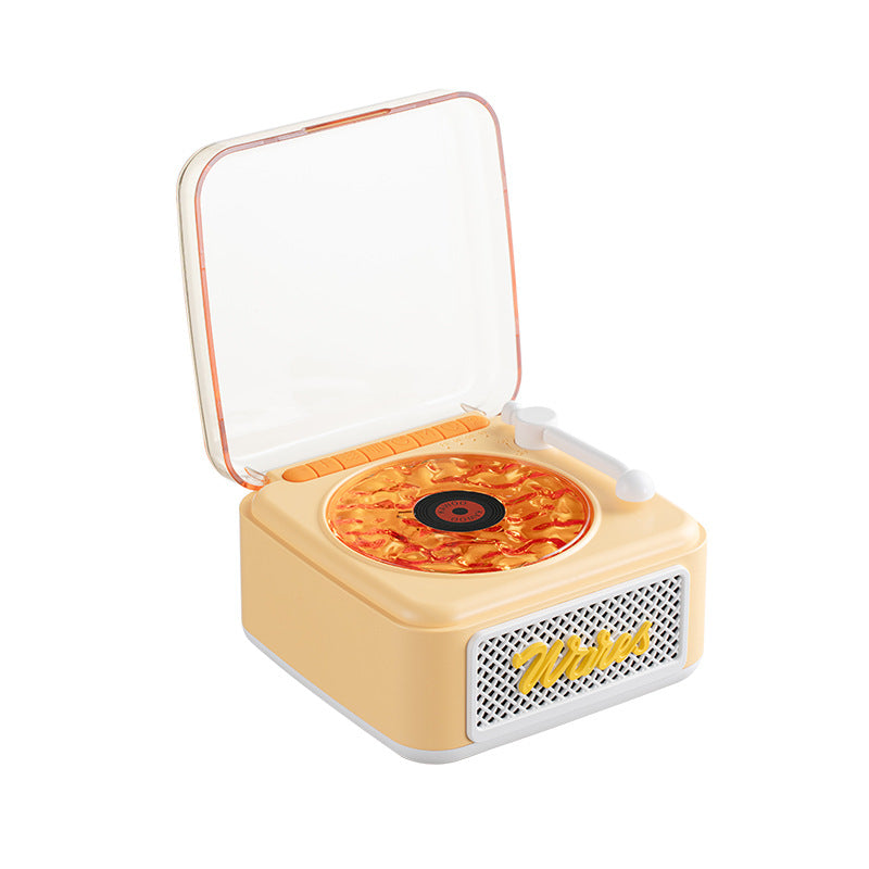 Retro white noise Bluetooth speaker, wireless, small high-pitched vinyl record speaker