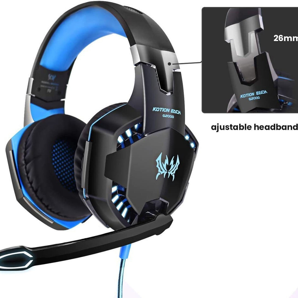 G2000 Head-Mounted Gaming Earphones with Wired Illumination, Heavy Bass, for Computer Esports PS4