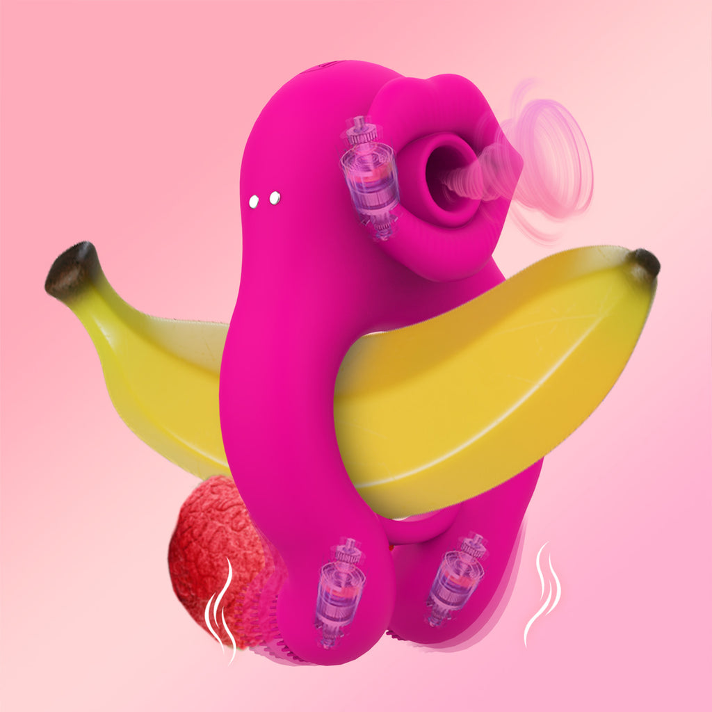 Anel de Bloqueio com Sucção e Vibração de Mamilos — ABS + Silicone | Casais (+18)