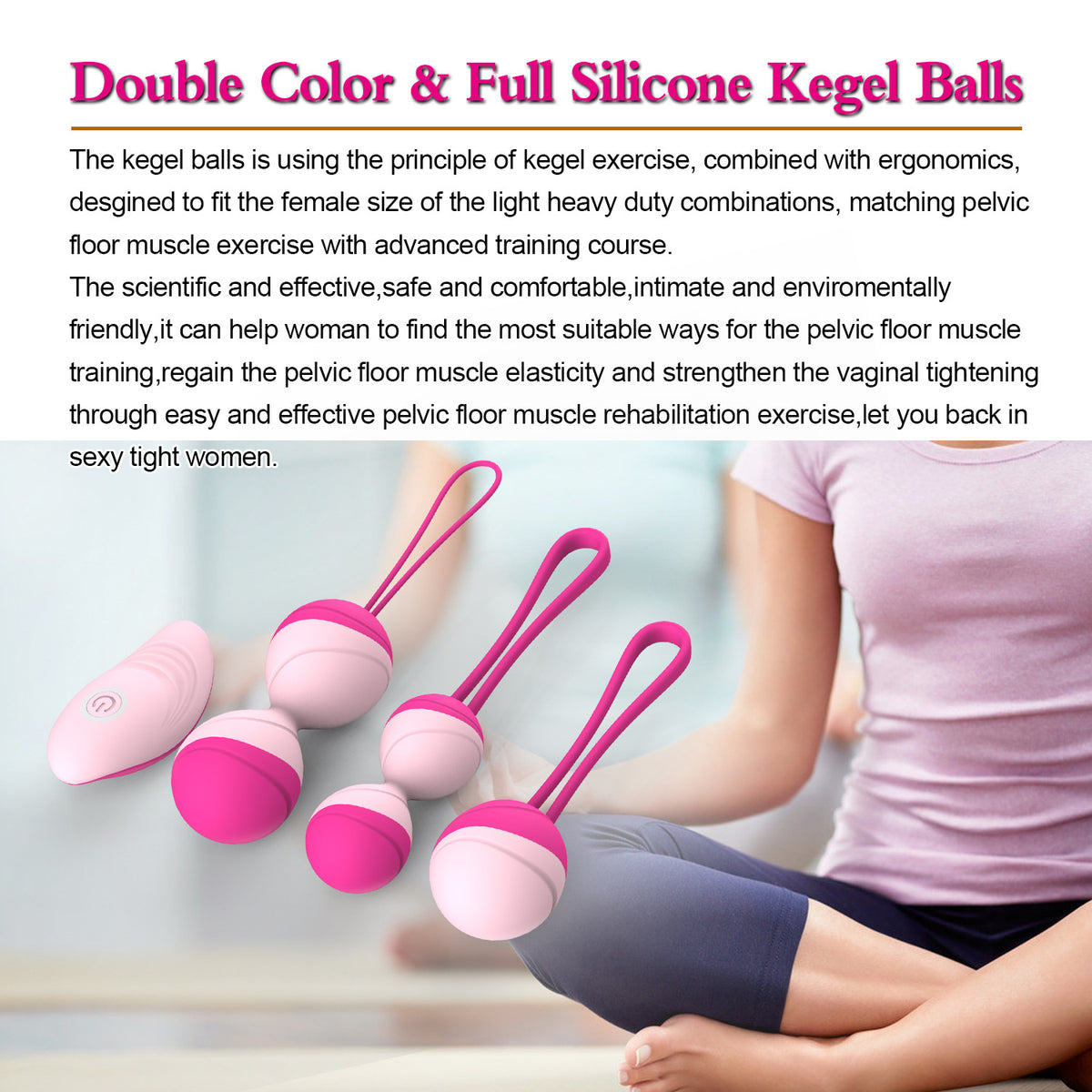 Bola Kegel 2 em 1 — Exercício e Massagem com 10 Modos de Vibração | Adultos (+18)