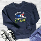 Navy Blue - White Text / S
