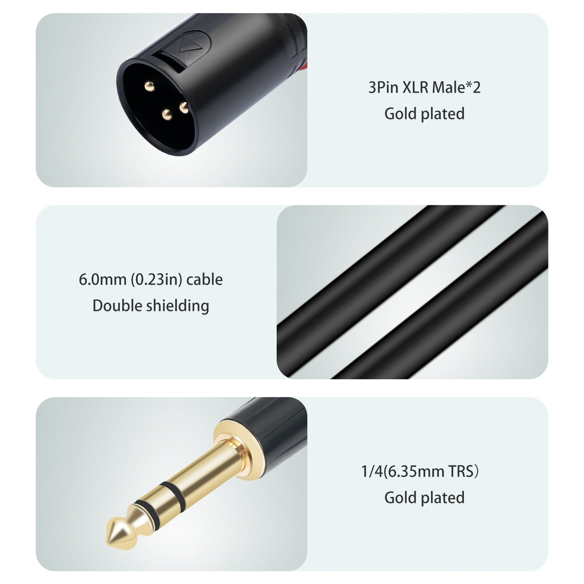 1/4 TRS stereo 6.35 rpm dual card Nong Gong XLR 1/2 mixing console connection cable