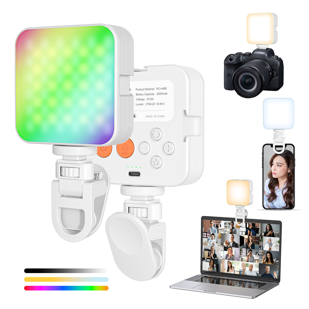 Camera pocket light, mini RGB atmosphere fill light for mobile phones, suitable for live streaming, VLOGs, video conferencing, and photography.