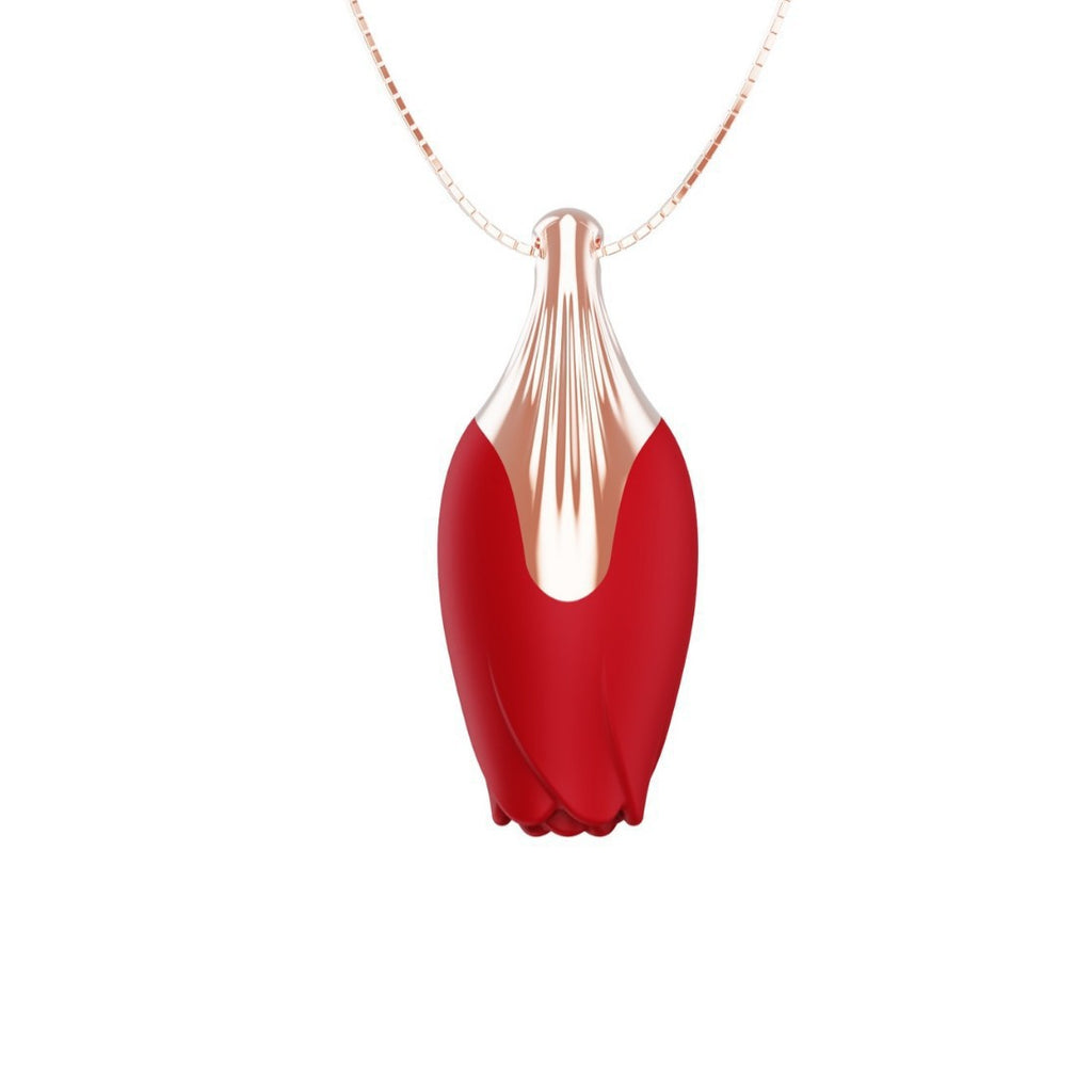 Colar Vibratório Rosa — Silicone + Liga de Zinco | Wearable Discreto | Adultas (+18)
