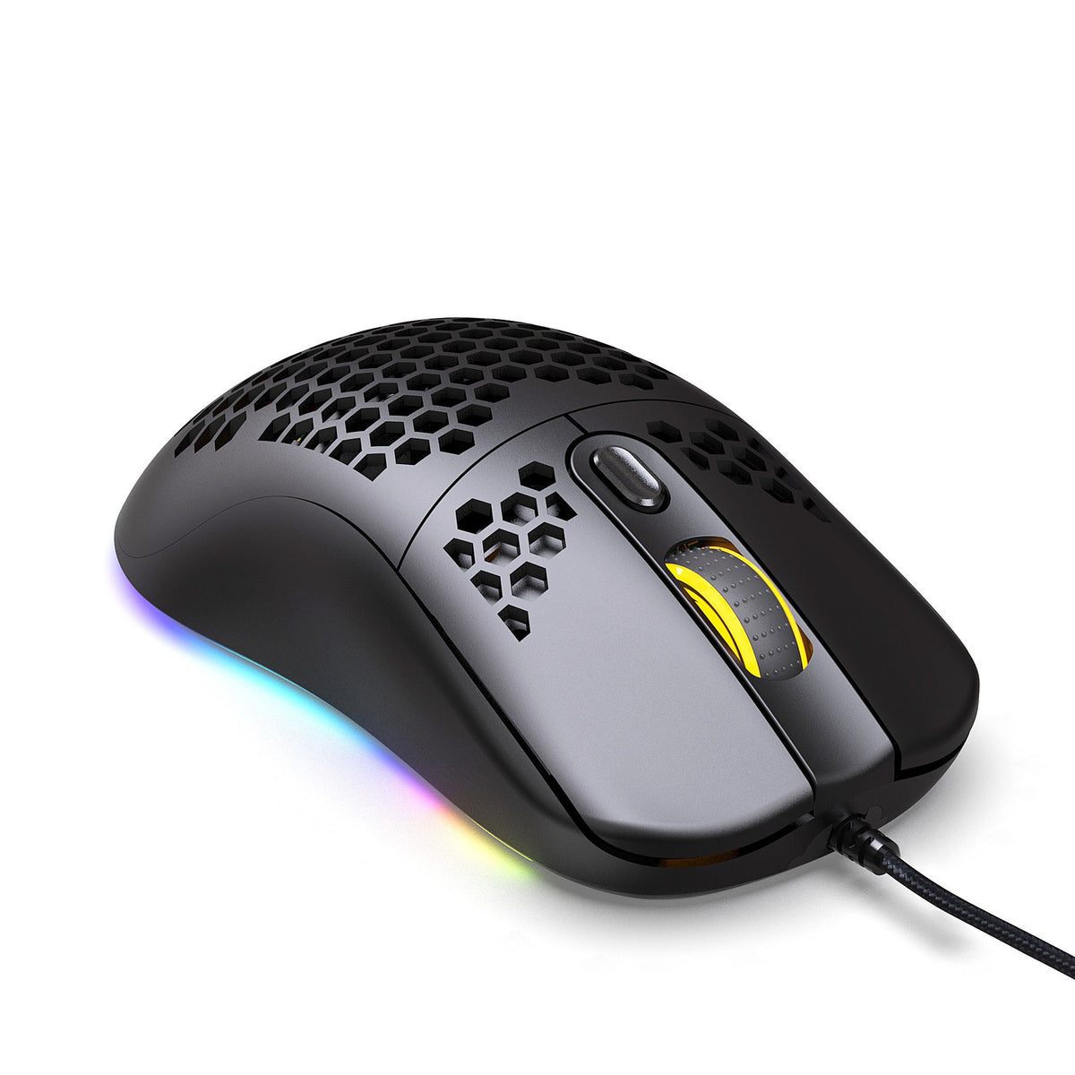 RGB luminous gaming mouse with hollow-out design for computer and office use