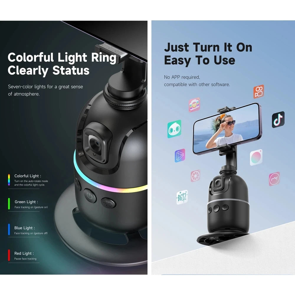 P03  AI Smart Gimbal 360° Auto Face Tracking Gimbal All-in-one Rotation For Smartphone video Vlog Stabilizer Phone Holder