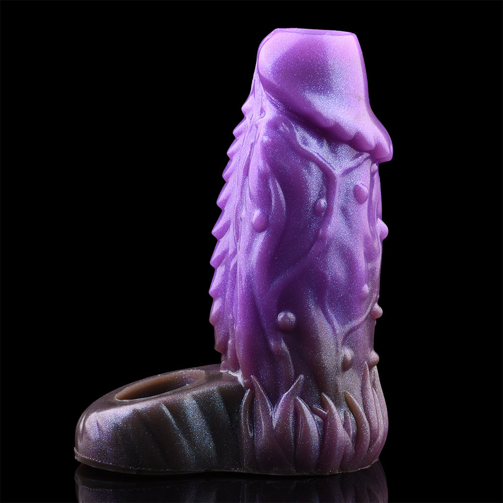 Capa Peniana Oca com Textura — Silicone Líquido | Âmbar Roxo | Masculino (+18)