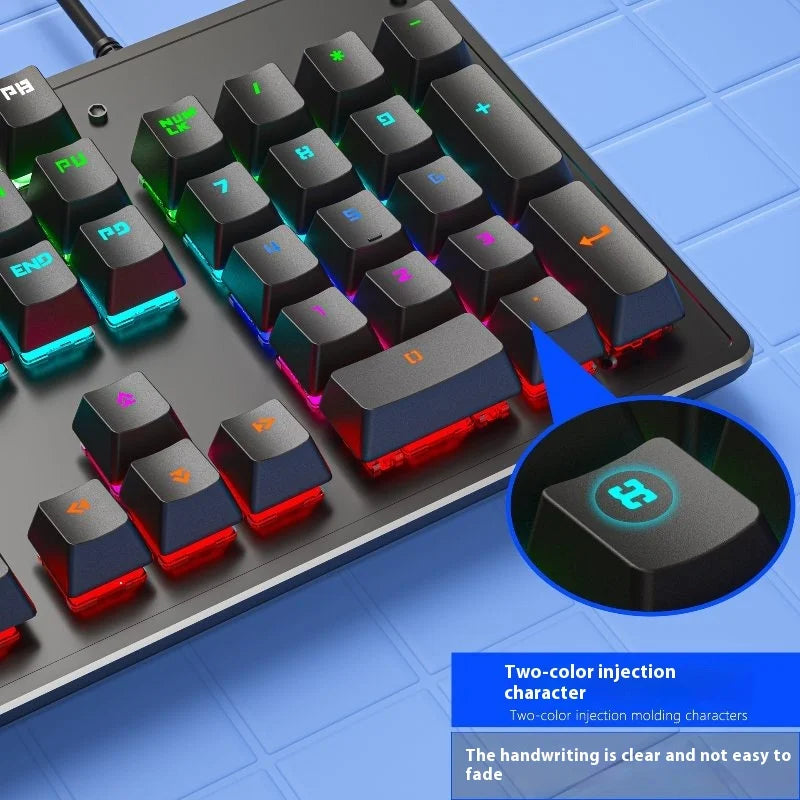Cracked K880 Hot Swappable Mechanical Keyboard, Esports Gaming, Green Switch Office Computer Keyboard, Wired Mechanical Keyboard