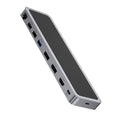 Type-C docking station with 4K60Hz dual-display output, supporting extended mode for multi-monitor setups with dual DP and HDMI ports.