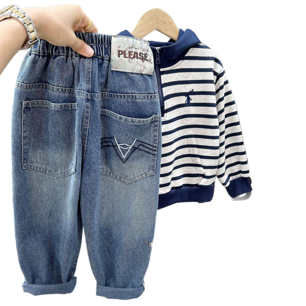 Denim Pants Wide Leg Straight Leg Jeans for Children and Teens