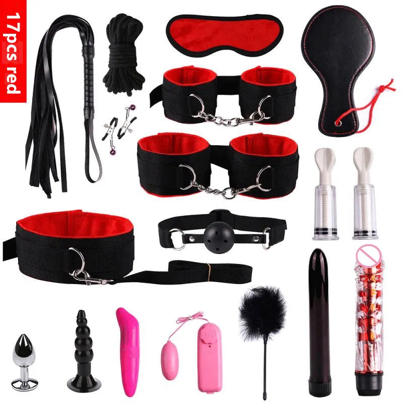 Complete BDSM Kit for Couples — 7, 15, or 22 Pieces | Adult BDSM (+18)