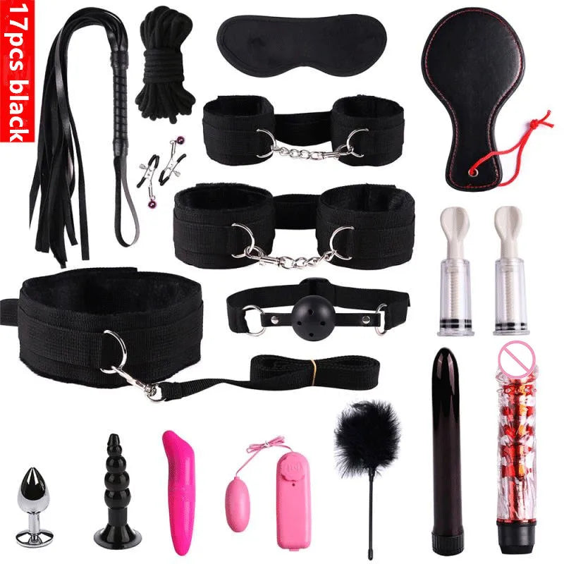 Complete BDSM Kit for Couples — 7, 15, or 22 Pieces | Adult BDSM (+18)