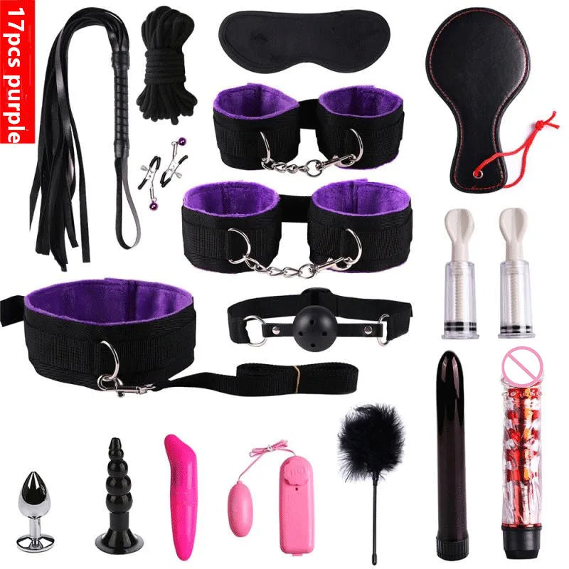 Complete BDSM Kit for Couples — 7, 15, or 22 Pieces | Adult BDSM (+18)