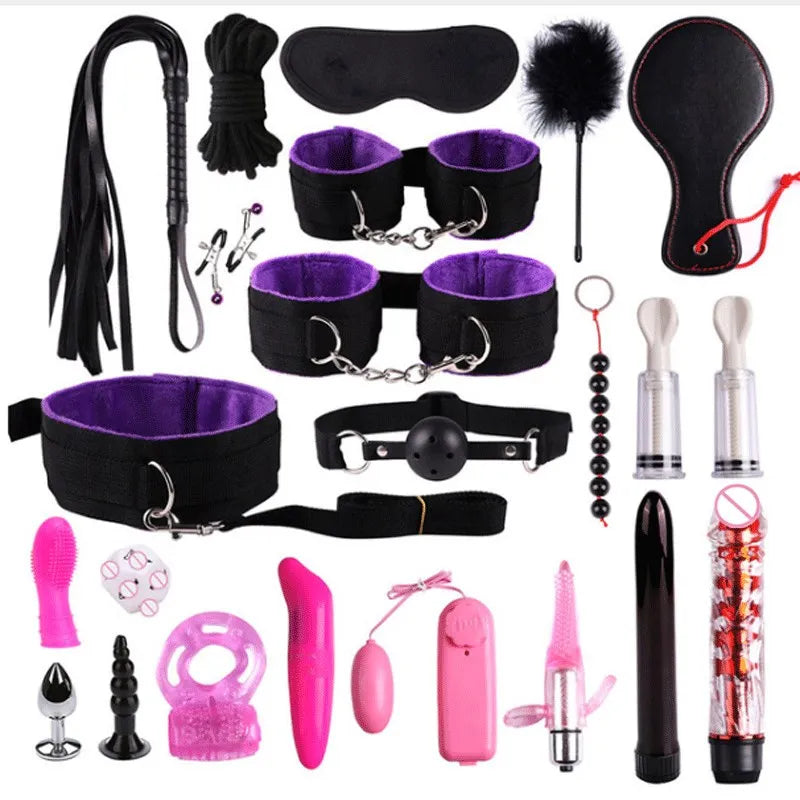 Complete BDSM Kit for Couples — 7, 15, or 22 Pieces | Adult BDSM (+18)